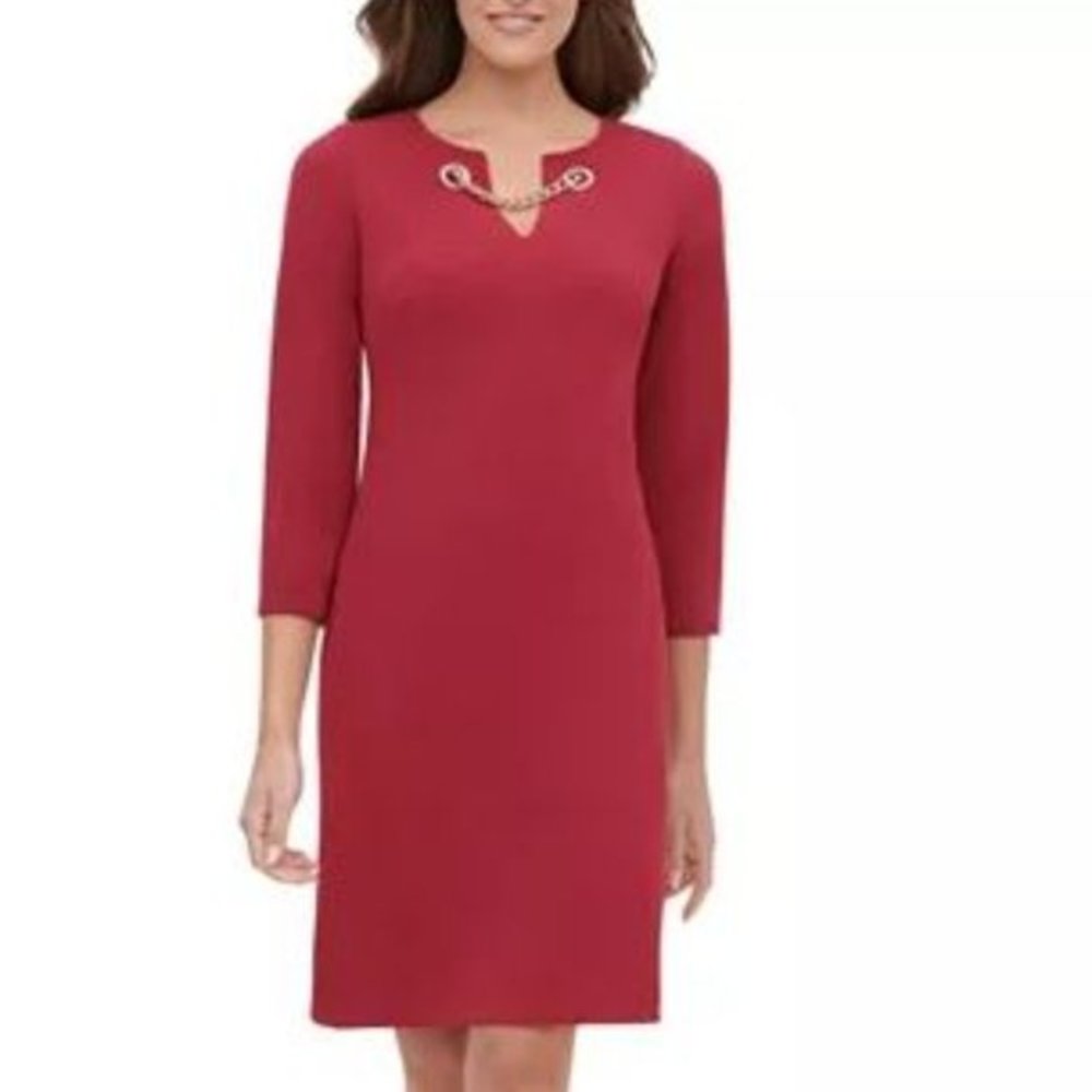 NWT Tommy Hilfiger Grommet-Neck Shift Dress Size 4